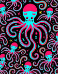 Vibrant Pink Turquoise Octopus Swirl Rug