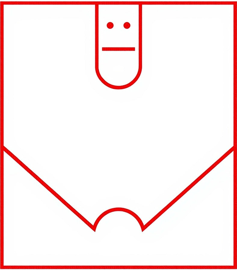 Bold Red Minimalist Face Form Rug