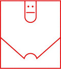 Bold Red Minimalist Face Form Rug