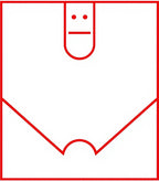 Bold Red Minimalist Face Form Rug