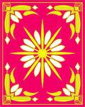 Vibrant Fuchsia Yellow Sunburst Rug