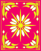 Vibrant Fuchsia Yellow Sunburst Rug