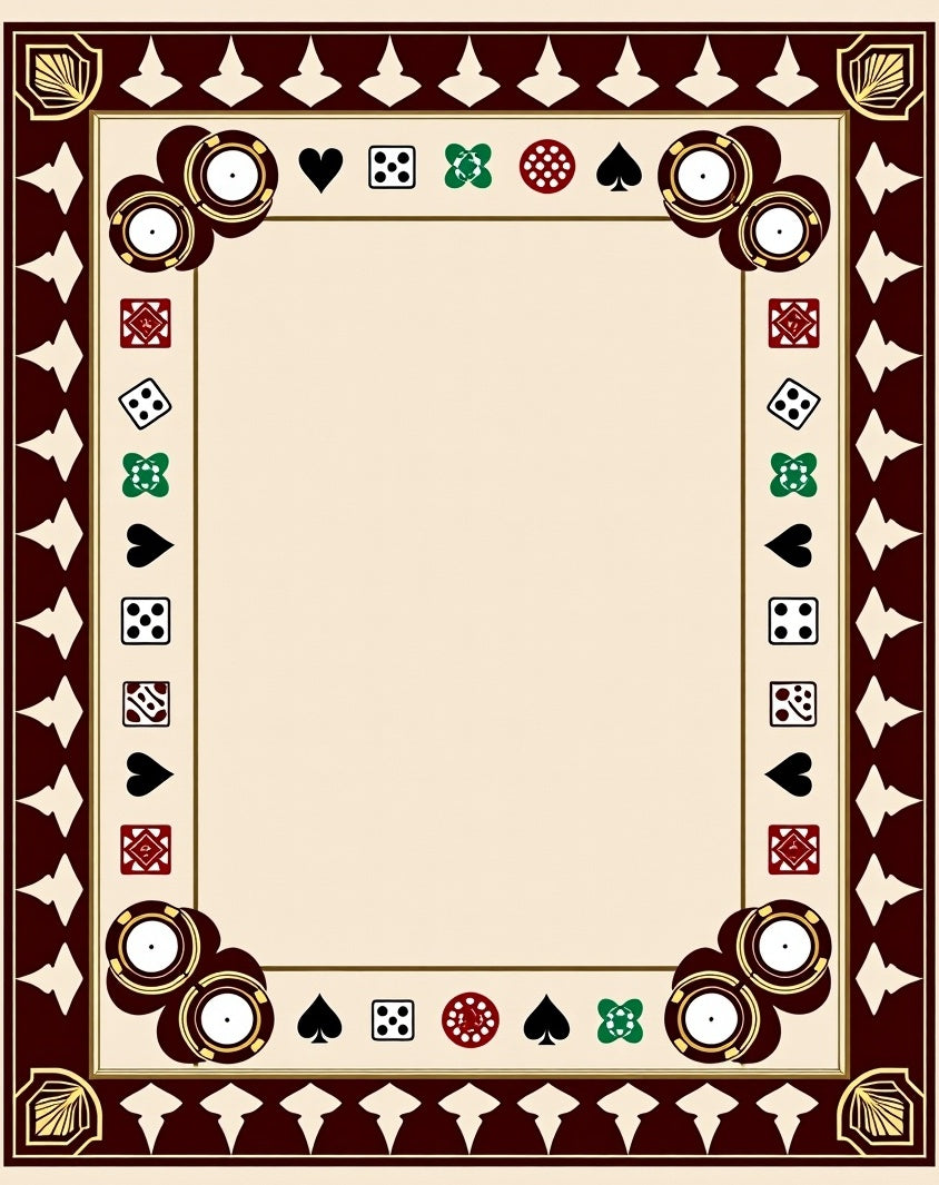 Casino Card Game Chip Border Rug