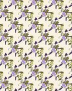 Lavender Purple Botanical Outline Rug