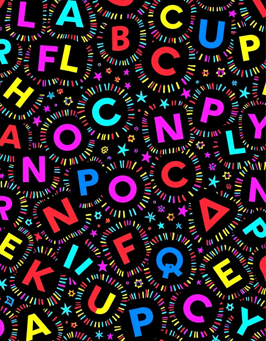 Alphabet Celebration Circleburst Rug