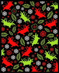 Red Green Whimsical Creatures Foliage Rug