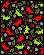 Red Green Whimsical Creatures Foliage Rug