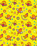 Vibrant Yellow Space Fleet Rocket Rug
