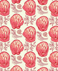 Coral Seashell Botanical Arrangement Rug