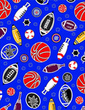 Red White Blue Sports Collage Rug