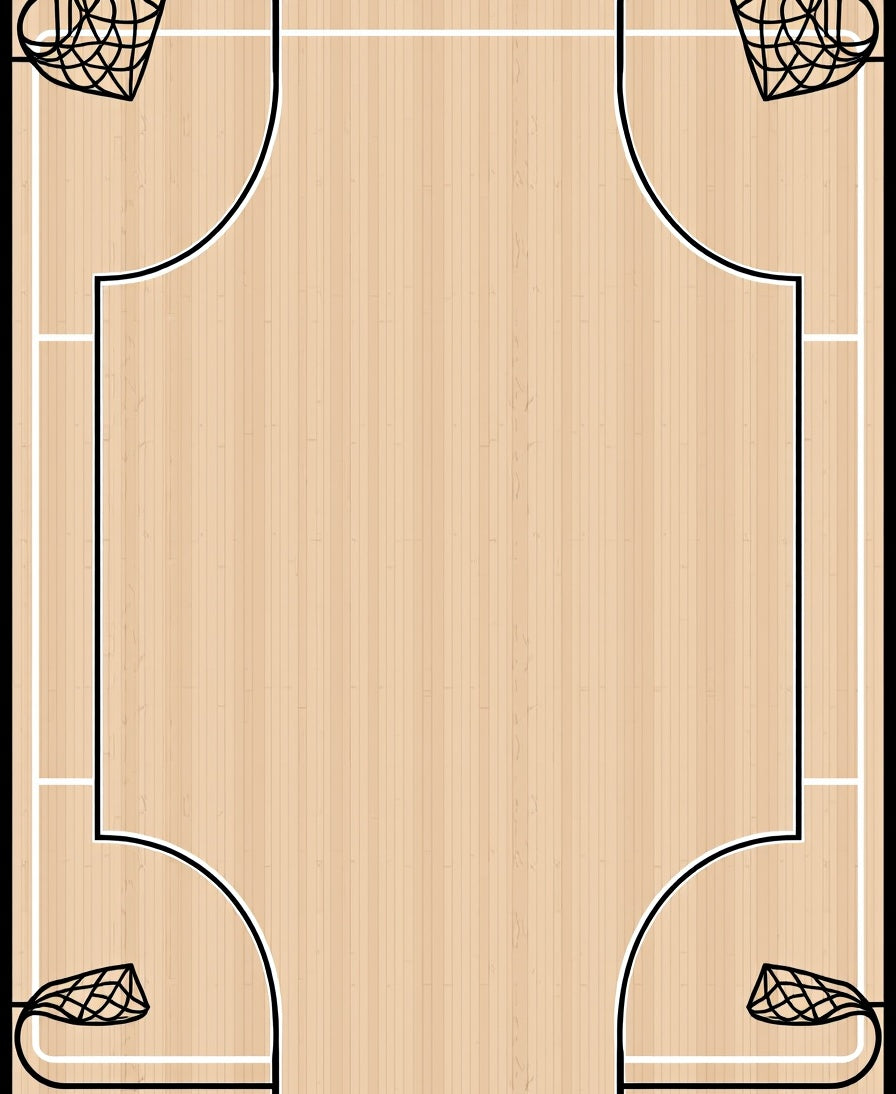 Wooden Court Basketball Net Rug