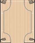Wooden Court Basketball Net Rug