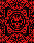 Scarlet Skull Medallion Tribal Rug