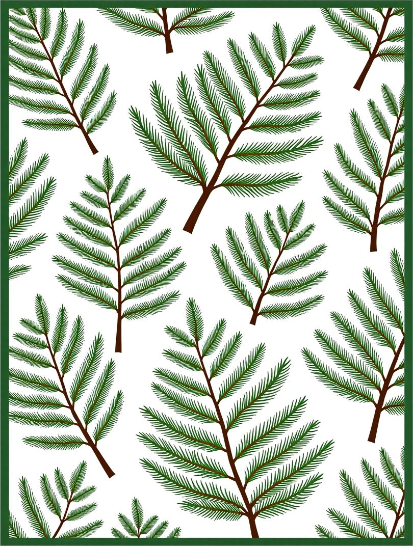 Rustic Evergreen Branch Repeat Rug