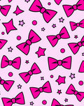 Hot Pink Bows Starry Light Pink Rug