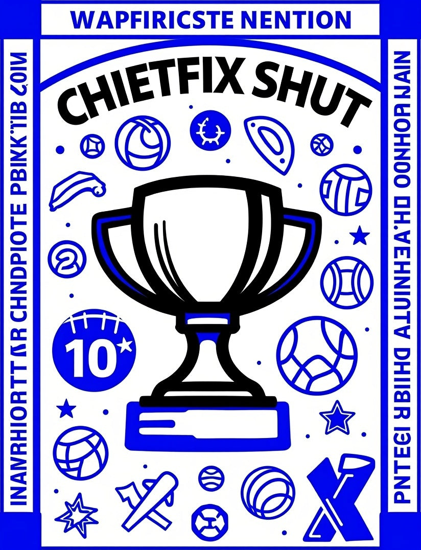 Bold Blue Trophy Sports Collage Rug