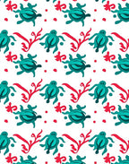 Teal Turtle Coral Red Dot Rug