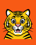 Playful Orange Tiger Face Rug