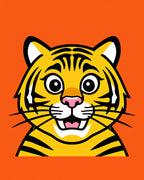 Playful Orange Tiger Face Rug