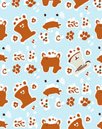 Playful Brown Cartoon Dog Paw Print Rug