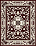 Classic Ivory Floral Medallion Border Rug