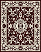 Classic Ivory Floral Medallion Border Rug