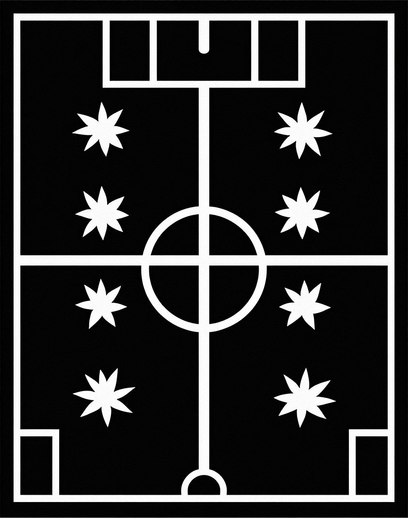 Black White Starry Field Rug