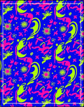 Vibrant Neon Abstract Organic Shapes Rug