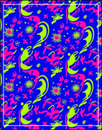 Vibrant Neon Abstract Organic Shapes Rug