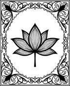 Elegant Black Lotus Frame Rug