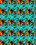Bold Orange Black Abstract Swirl Rug