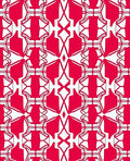 Crimson White Geometric Lattice Rug