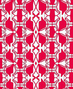Crimson White Geometric Lattice Rug