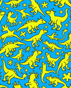 Yellow Dinosaur Cartoon Collection Rug