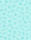 Teal Floral Scatter Oval Accents Rug