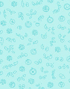 Teal Floral Scatter Oval Accents Rug
