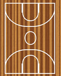 Wooden Basketball Court Lines Rug