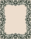 Dark Green Floral Scroll Border Rug