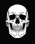 Bold Black Skull Graphic Rug