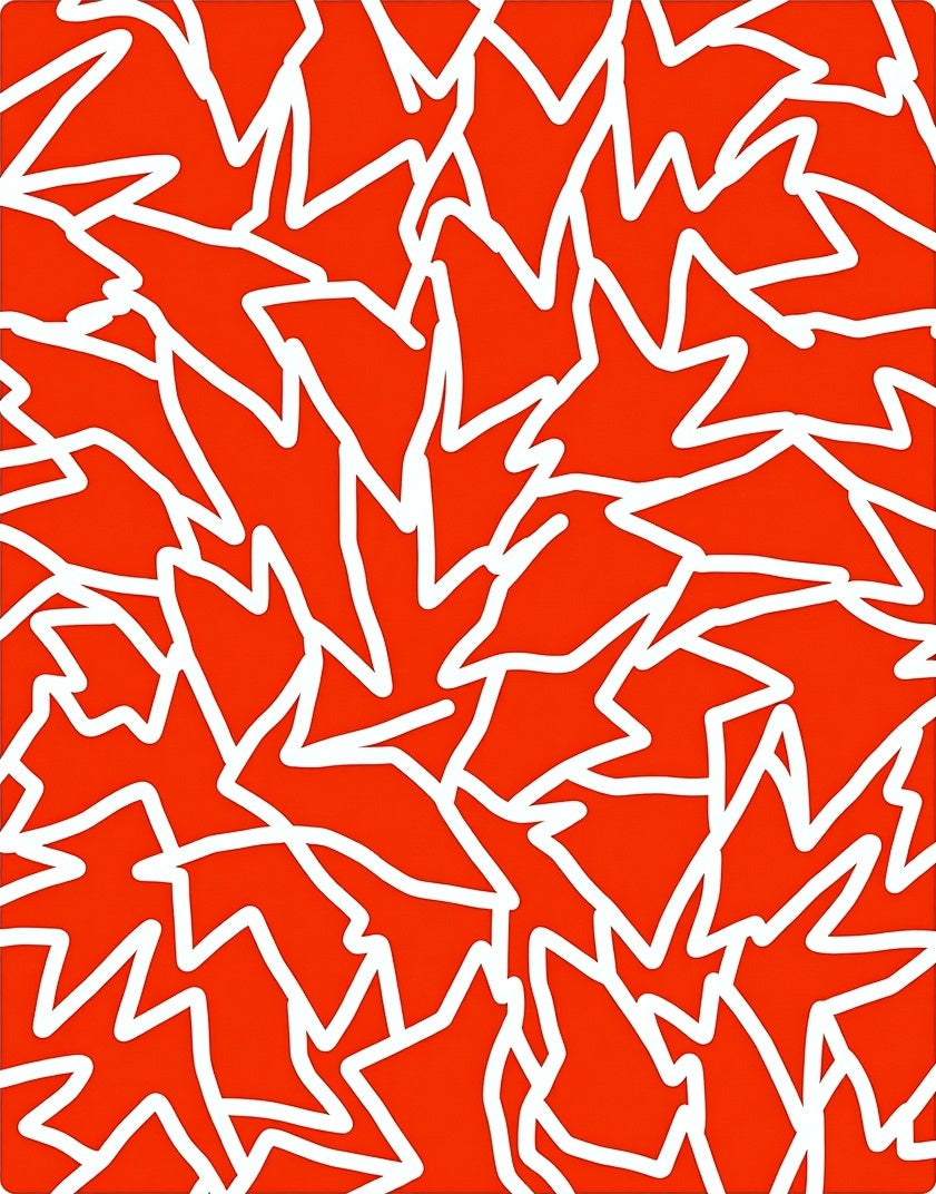 Bold Orange Jagged Interruption Rug
