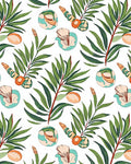 Emerald Green Tropical Foliage Shell Cluster Rug
