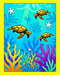 Underwater Turquoise Sea Turtle Coral Reef Rug