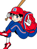 Anime Baseball Player Red Blue Uniform Rug