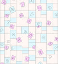 Pastel Alphabet Grid Game Rug