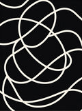 Modern Black White Abstract Swirl Rug