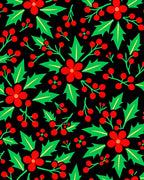 Scarlet Red Holly Berry Garland Rug