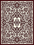 Ornate Crimson and Cream Medallion Rug