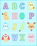 Cute Animals Alphabet Blocks Rug