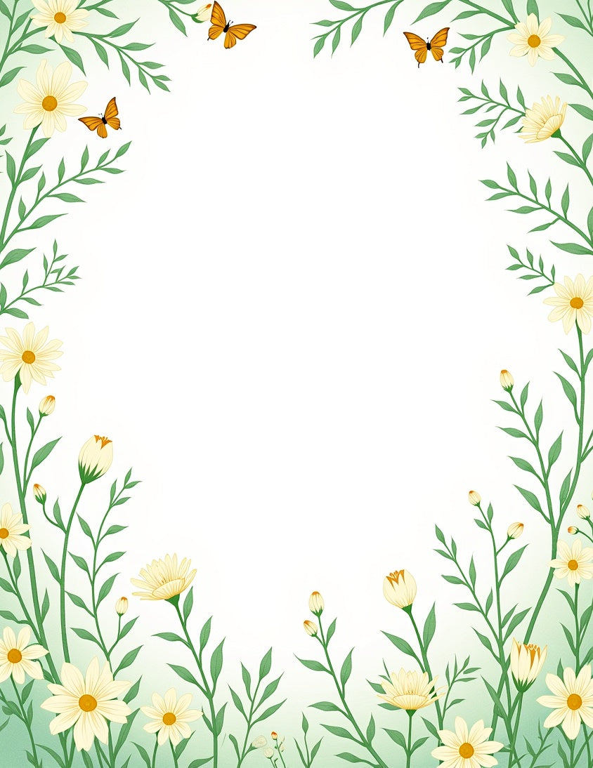 White Daisy Garden Butterfly Accent Rug