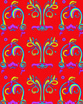 Vibrant Rainbow Scrollwork Flora Rug
